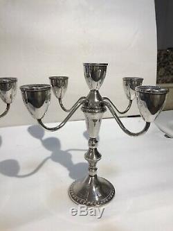 Vintage Pair Sterling Silver Duchin Creation 5 Candles Candelabra