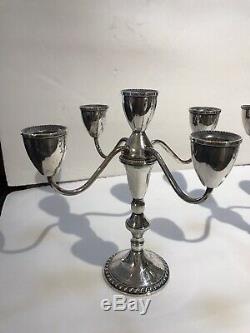 Vintage Pair Sterling Silver Duchin Creation 5 Candles Candelabra