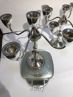 Vintage Pair Sterling Silver Duchin Creation 5 Candles Candelabra