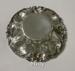 Vintage Pair Sterling Silver Repousse Meriden Britannia Nut Dish Floral #455