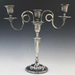 Vintage Pair Sterling Silver Weighted 3 Arm Candelabras