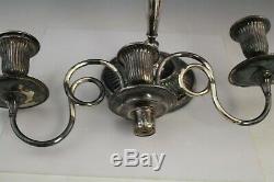 Vintage Pair Sterling Silver Weighted 3 Arm Candelabras