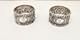 Vintage Pair Stieff Rose Wide 1 Sterling Silver Napkin Rings, Mono D