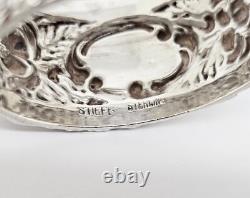 Vintage Pair Stieff Rose Wide 1 Sterling Silver Napkin Rings, Mono D