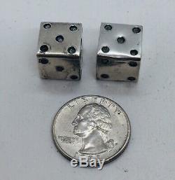 Vintage Pair Taxco Mexican Sterling Silver Dice
