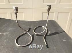 Vintage Pair Towle Sterling Silver Mid Century Modern Candle Holders