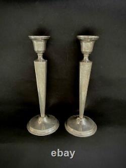 Vintage Pair Weighted Sterling Silver by Revere Candle Holders for Cartier