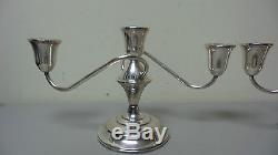 Vintage Pair Wm. Rogers Sterling Silver 3-lite Candelabra / Candlesticks