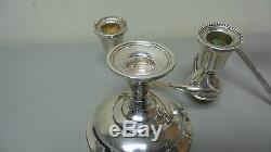 Vintage Pair Wm. Rogers Sterling Silver 3-lite Candelabra / Candlesticks