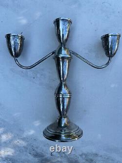 Vintage Pair of 3 Arm Sterling Silver Duchin Creation 9.5 Candle Candelabras