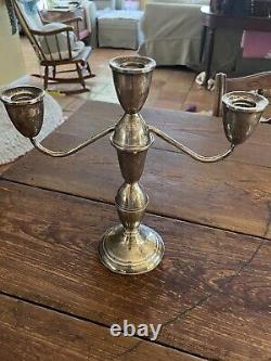 Vintage Pair of 3 Arm Sterling Silver Duchin Creation 9.5 Candle Candelabras