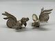 Vintage Pair Of Camusso Sterling Silver Fighting Roosters Cocks