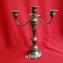 Vintage Pair of Crown & One Hamilton Sterling Silver Weighted Candelabras
