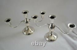 Vintage Pair of Duchin Sterling Silver 3 Light Candelabras