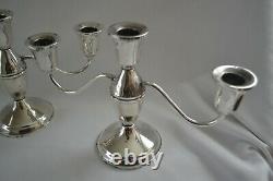 Vintage Pair of Duchin Sterling Silver 3 Light Candelabras