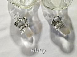 Vintage Pair of E. Dragsted Sterling Silver Necked Danish Kluk Kluk Decanters x2