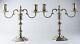 Vintage Pair Of English Sterling Silver 2 Light Candelabras Mj Yates 1881g Ae3