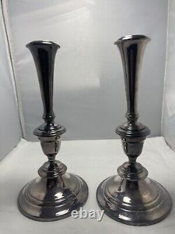 Vintage Pair of Gorham Convertible 10 Candlesticks in Silver Plate YC3030