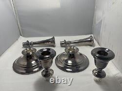 Vintage Pair of Gorham Convertible 10 Candlesticks in Silver Plate YC3030