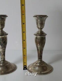 Vintage Pair of Gorham Sterling Silver Weighted Candlesticks 815/1