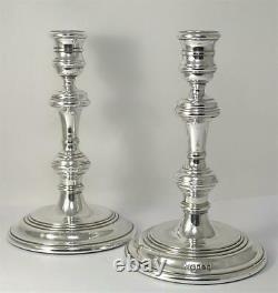 Vintage Pair of Hallmarked Sterling Silver Candlesticks (6 ¾ tall) 1977