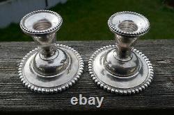 Vintage Pair of International Weighted Sterling Candlewick Candle Sticks