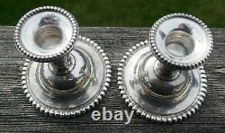 Vintage Pair of International Weighted Sterling Candlewick Candle Sticks