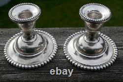 Vintage Pair of International Weighted Sterling Candlewick Candle Sticks