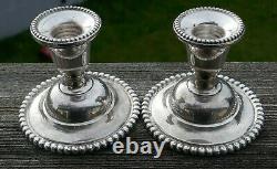 Vintage Pair of International Weighted Sterling Candlewick Candle Sticks