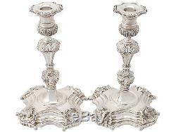 Vintage Pair of Irish Sterling Silver Candlesticks George III Style