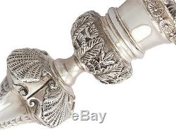 Vintage Pair of Irish Sterling Silver Candlesticks George III Style