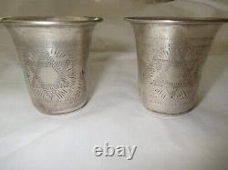 Vintage Pair of Judaica Kiddush Cups Sterling Silver