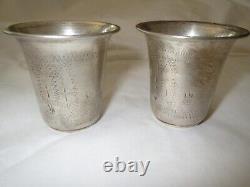 Vintage Pair of Judaica Kiddush Cups Sterling Silver