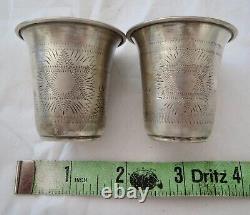 Vintage Pair of Judaica Kiddush Cups Sterling Silver