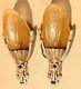 Vintage Pair Of Lincoln Art Deco 1920s Slip Shade Wall Sconce Lights Rewired