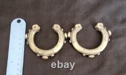 Vintage Pair of Matching Heavy Silver Ethnic Bedouin Nubian Cuff Bracelet