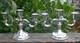 Vintage Pair Of Norwegian 830 Fine Silver 3 Light Weighted Candelabra
