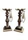 Vintage Pair Of Ornate Marble Based Silver Tone Candlesticks & Attached Snuffers