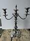 Vintage Pair Of Ornate Triple Silver Plated Twisted 3 Arm Candelabras Marked