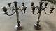 Vintage Pair Of Poole 754 Large Sterling Silver Candlesticks 5-stick