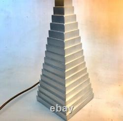 Vintage Pair of Porta Lamps Romana Obelisk Pyramid Sandstone Side Console Table