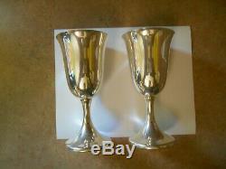 Vintage Pair of Preisner #4 Sterling Silver Goblets 6 3/4 Tall