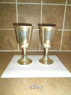 Vintage Pair of Preisner #4 Sterling Silver Goblets 6 3/4 Tall