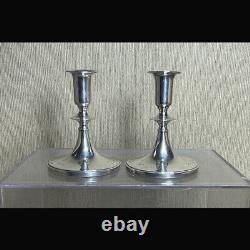 Vintage Pair of Shreve Crump & Low Sterling Silver Weighted Candle Sticks