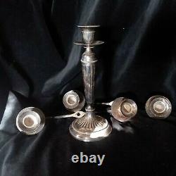 Vintage Pair of Silver Plated Candelabra 5 Candle Rotating or Removable Arms 10