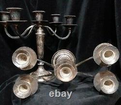 Vintage Pair of Silver Plated Candelabra 5 Candle Rotating or Removable Arms 10