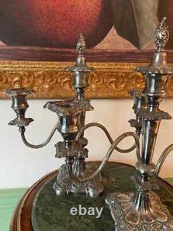 Vintage Pair of Silver-Plated Candlesticks Candelabra Home Decoration Signed