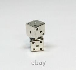Vintage Pair of Solid 925 Sterling Silver Taxco 2 Dice Cubes