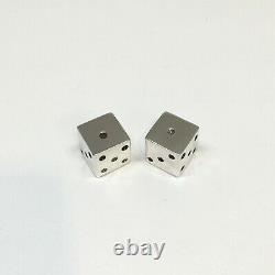 Vintage Pair of Solid 925 Sterling Silver Taxco 2 Dice Cubes