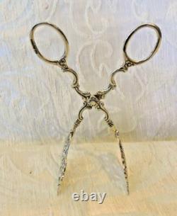 Vintage Pair of Solid Silver Swedish Tea Party Biscuits Tongs Malmo 1958